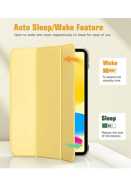 Apple iPad 10. Nesil 10.9" Kılıf Pu Deri Smart Standlı Case A2696 A2757 A2777