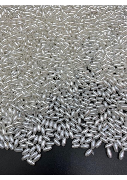 25GR 4X8MM Arpa Model Beyaz Lüks Kaplama Inci Boncuk, Takı Yapım Boncuğu (~390 Adet) fiyatları