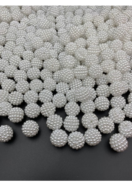 50 gr 14MM Beyaz Renk Parçalı Böğürtlen Inci Boncuk Takı Yapım Boncuğu (~52 Adet) fiyatları