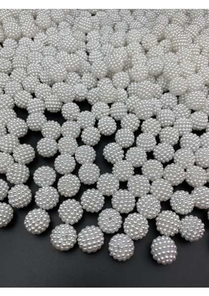 50 gr 14MM Beyaz Renk Parçalı Böğürtlen Inci Boncuk Takı Yapım Boncuğu (~52 Adet) modelleri