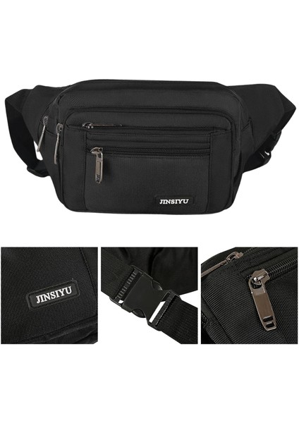 Bel Torbası Cüzdan Çantası 5 Cepli Spor Çantası Spor Yürüyüşü Siyah (Yurt Dışından) fırsatları