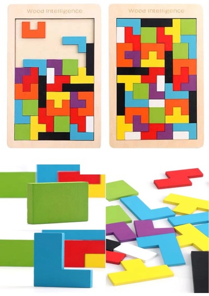 Ahşap Sayı Sayma Çubukları Tetris ve Selefon Ksilefon Eğitici Oyuncak Set