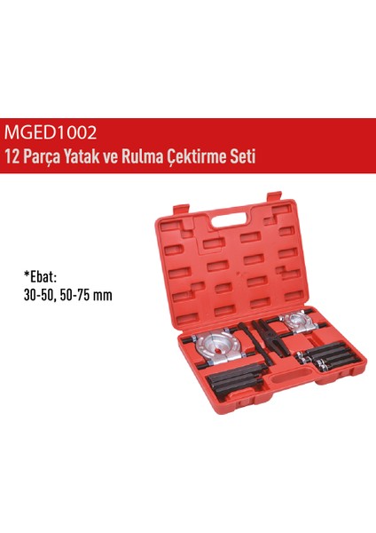 12 Parça Yatak ve Rulman Çektirme Seti MGED1002