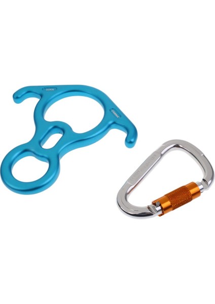 50KN Descender + 25KN Carabiner Hook Belay Sistemi (Yurt Dışından)