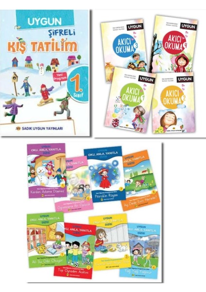 1. Sınıf Akıcı Okuma (4 Kitap) + Oku Anla Yanıtla Dizisi (8 Kitap) + Kış Tatil Kitabı