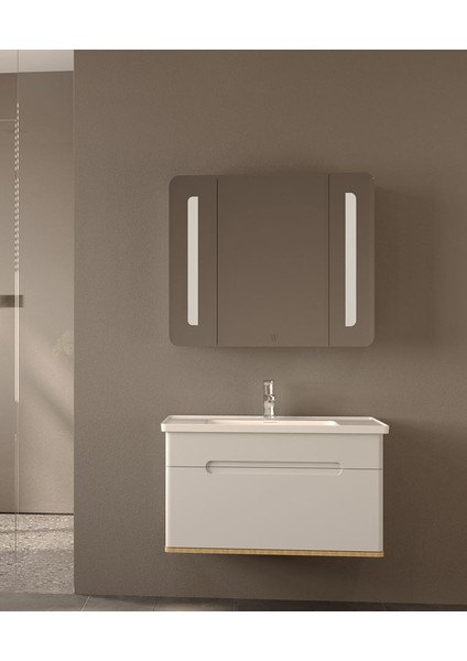 Mılano 80 cm Beyaz Banyo Dolap Takımı