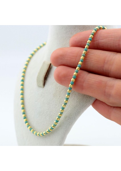 925 Ayar Gümüş Dorika ve Firuze Doğaltaş Kolye fırsatları