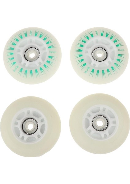 4 Parça LED Işıklar Yanıp Sönen Sınır Skate Roller Paten Tekerlekler 76 mm. Yeşil (Yurt Dışından)