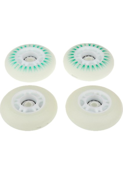 4 Parça LED Işıklar Yanıp Sönen Sınır Skate Roller Paten Tekerlekler 76 mm. Yeşil (Yurt Dışından)