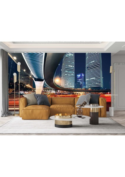 3 Boyutlu Köprü Plaza Tasarım Poster Duvar Kağıtları 260x220 cm