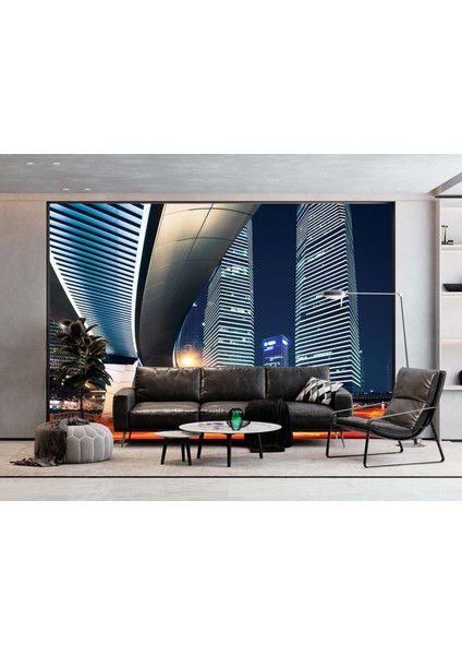 3 Boyutlu Köprü Plaza Tasarım Poster Duvar Kağıtları 260x220 cm modelleri