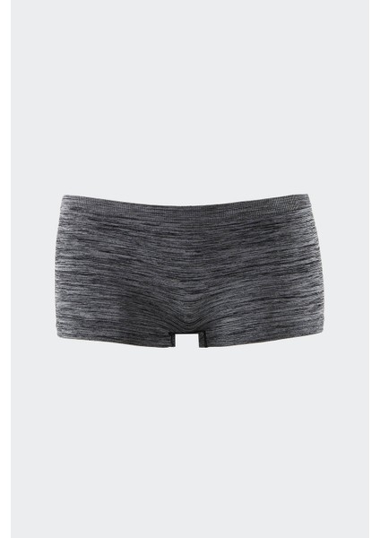 Melanj Gri Soft Touch Ağlı Şort Külot