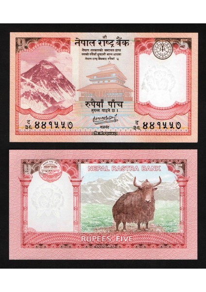 Nepal 5 Rupi 2020 "çil" Yabancı Kağıt Para