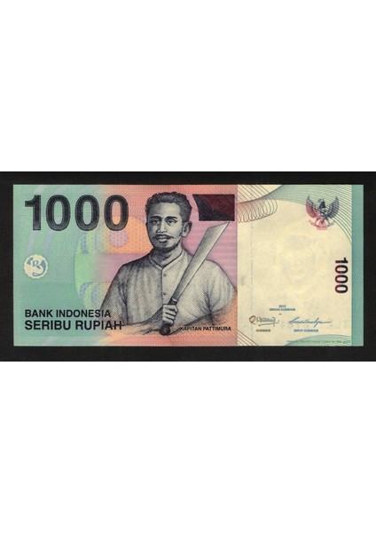 Endonezya 1000 Rupi 2013 "çil" Yabancı Eski Kağıt Para