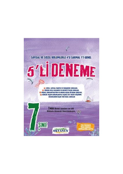 7. Sınıf 5'li Deneme Seti (4 Sarmal,1 Genel)
