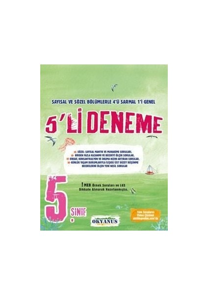 5. Sınıf 5'li Deneme Seti (4 Sarmal,1 Genel)