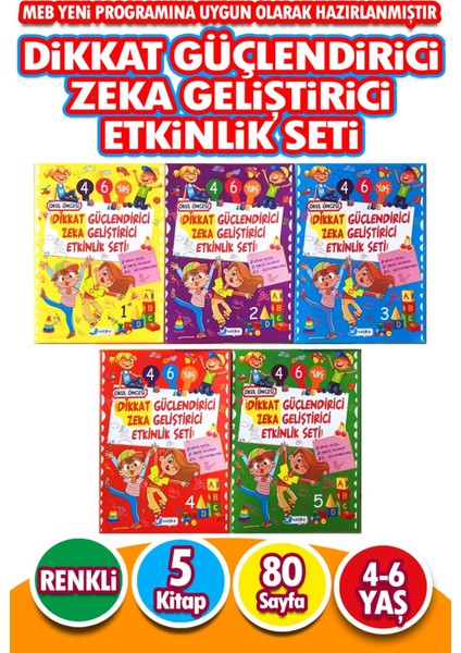 Harika Çocuk 4-6 Yaş Matematik, Kodlama, Dikkat ve Zeka Geliştirici Etkinlik Seti 15 Kitap