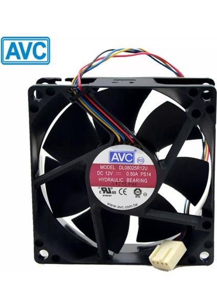 DL08025R12U Avc 80X80X25 0.5A 12VDC 4 Kablo Fan