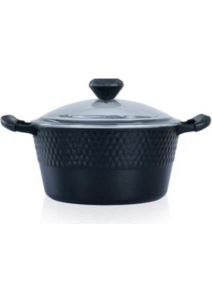 Diamente Döküm Granit 24CM Derin Tencere Siyah 0173