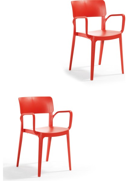 Panora Renkli Koltuk 2'li Set Kırmızı