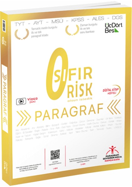 Üçdörtbeş Yayınları Paragraf Sıfır Risk 2024 Model