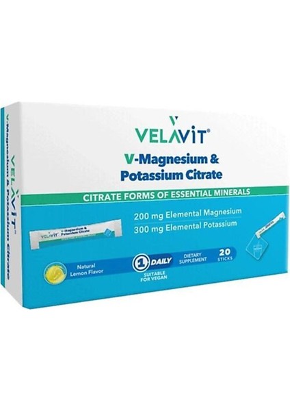 V-Magnesium & Potassium Citrate 20 Saşe