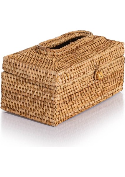 Meander Rattan El Yapımı Dikdörtgen Büyük Boy Peçetelik 23x12x11cm 8922