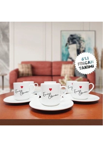 Isim Temalı 6'lı Kahve Fincan SETI-001