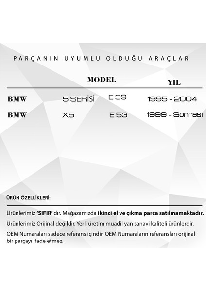 Bmw 5 Serisi E39, X5 E53 Için Sunroof Halat Ucu