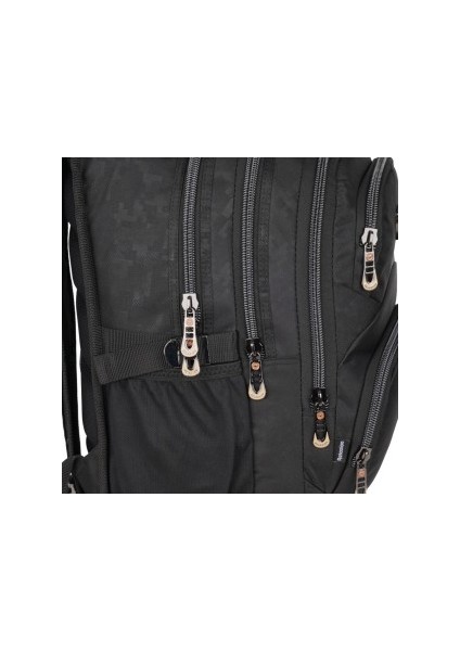 2226 Siyah Su Geçirmez Kumaş Günlük Okul Sırt Çantası