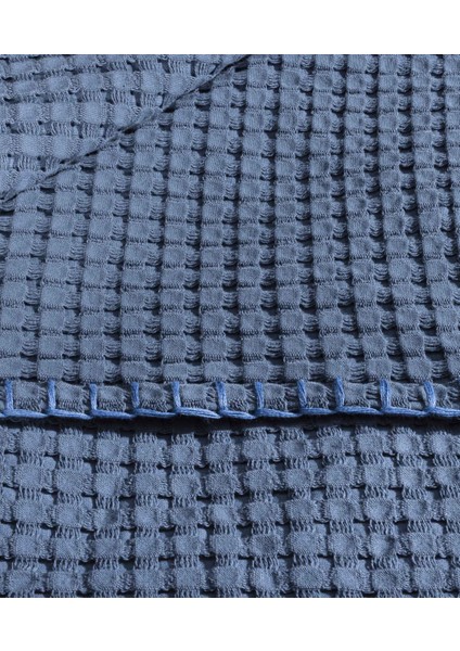 Mare %100 Pamuklu Mavi Waffle Pike Çift Kişilik 230x245 7500A