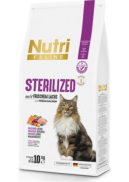 Sterilised Kısırlaştırılmış Tahılsız Somonlu Kedi Maması 10 kg