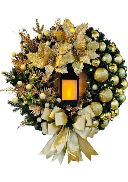 Noel Çelenk Dekoru Yapay Bowknot Çelenk Ev Ön Kapı Xmas 30CM (Yurt Dışından)