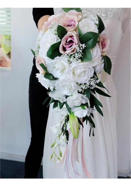 Düğün Buket Çiçekleri Gelin Buketleri Sahte Çiçek Saten Kurdele (Yurt Dışından) fiyatları