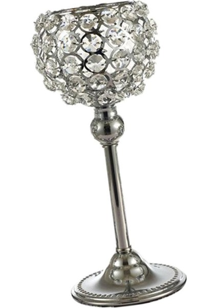 Kök Düğün Partisi Ev Süsünde Pırıltılı Kristal Tealight Mum Tutucu 25CM (Yurt Dışından) fiyatları