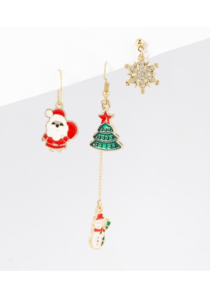 Yılbaşı Figür Uçlu Berlin Küpe Seti 3'lü Paket