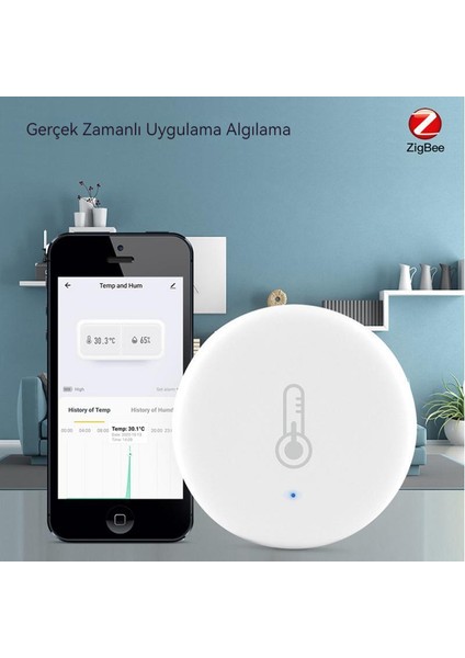 Graffiti Akıllı Zigbee Sıcaklık ve Higrometre Sensörü Kablosuz (Yurt Dışından)