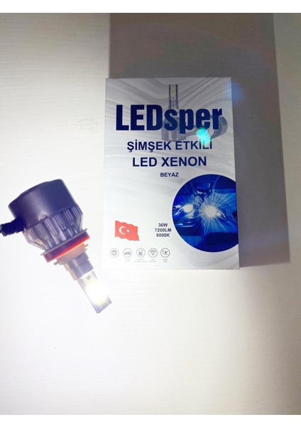 8000K Beyaz Ekt Ledsper LED Xenon Şimşek Etkili(Led Far Ampulü)