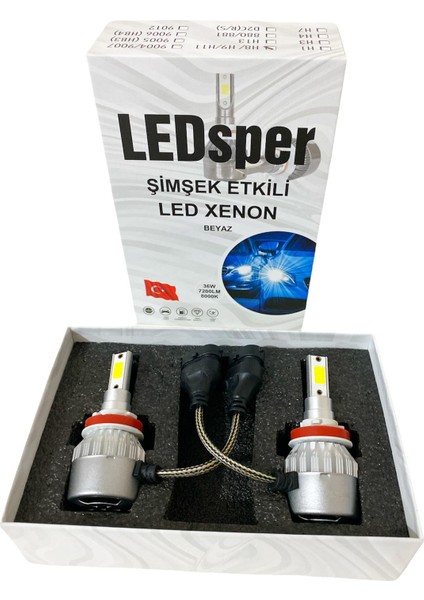 8000K Beyaz Ekt Ledsper LED Xenon Şimşek Etkili(Led Far Ampulü)