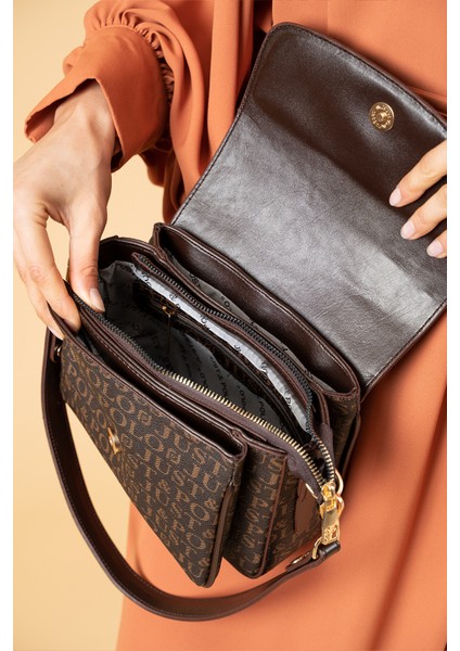 Kadın Iki Askılı 3 Bölmeli Omuz ve Çapraz Çantası modelleri