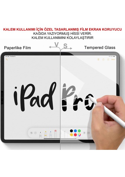 Novstrap Apple iPad Pro 12.9 2020 2021 2022 4 5 6 Nesil Uyumlu Paper Like Ekran Koruyucu Kağıt Hissi