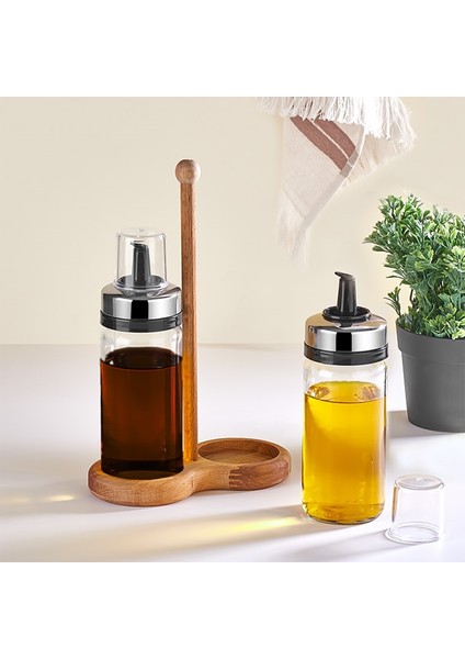 Exclusive Yağlık & Sirkelik Set Ahşap Standlı 245 Ml. x 2
