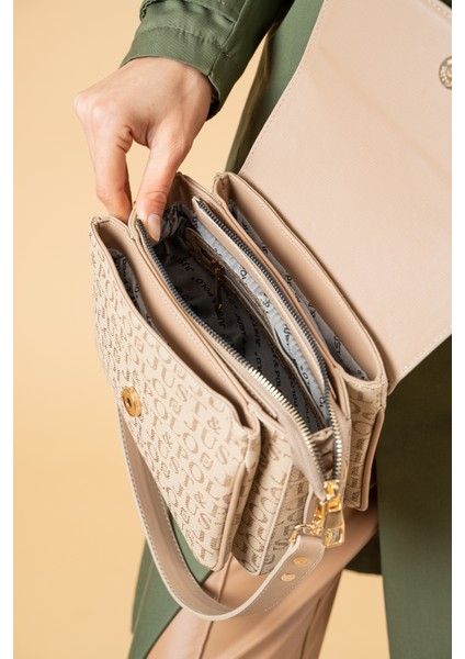 Kadın Iki Askılı 3 Bölmeli Omuz ve Çapraz Çantası modelleri