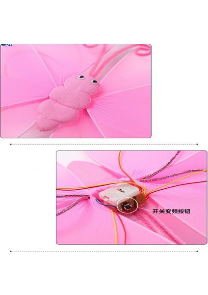 LED Işık Kelebek Kanatları Kız Çocuk Kostüm - Pembe (Yurt Dışından)