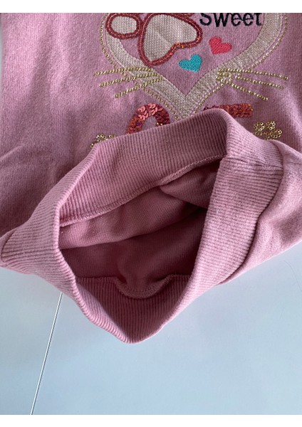 Kız Çocuk Baskılı Boncuklu Sweat modelleri