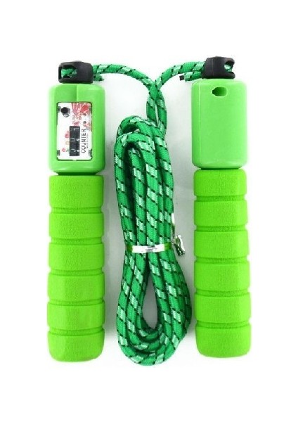 Yeşil Kondisyon Egzersiz Spor Sayaçlı Ayarlanabilir Sünger Saplı Şık Görünümlü Atlama Ipi fiyatları