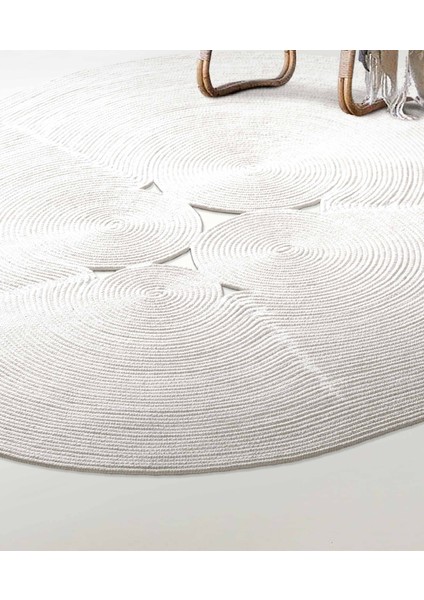 Boulder El Örmesi Elips Beyaz Pamuklu Yıkanabilir Halı Kilim Balkon Teras Salon Koridor Halısı Hasır Halı 69595 fırsatları