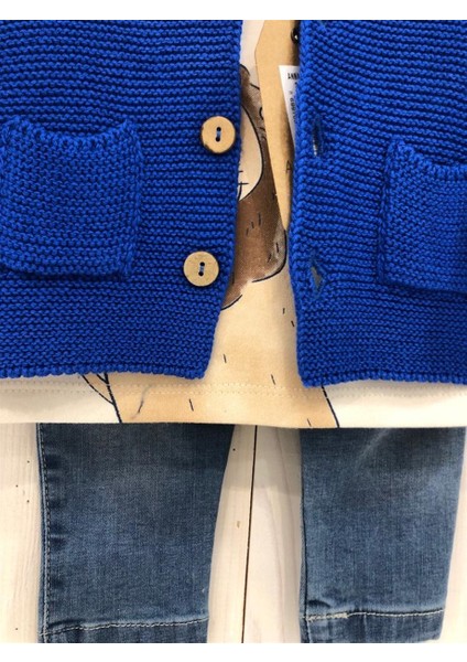 Kapüşonlu Triko Hırkalı Penye Badili Kot Pantolonlu 3'lü Erkek Bebek Takım fırsatları