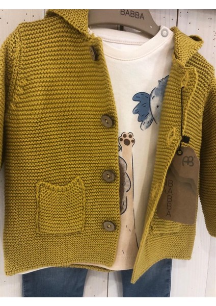 Kapüşonlu Triko Hırkalı Penye Badili Kot Pantolonlu 3'lü Erkek Bebek Takım fırsatları