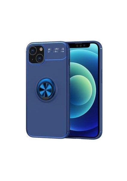 Apple iPhone 14 Kılıf Yüzüklü Standlı Ravel Silikon Kapak